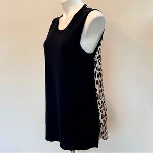 10C Derek Lam Leopard Print Silk Cashmere Tank Blouse Tunic